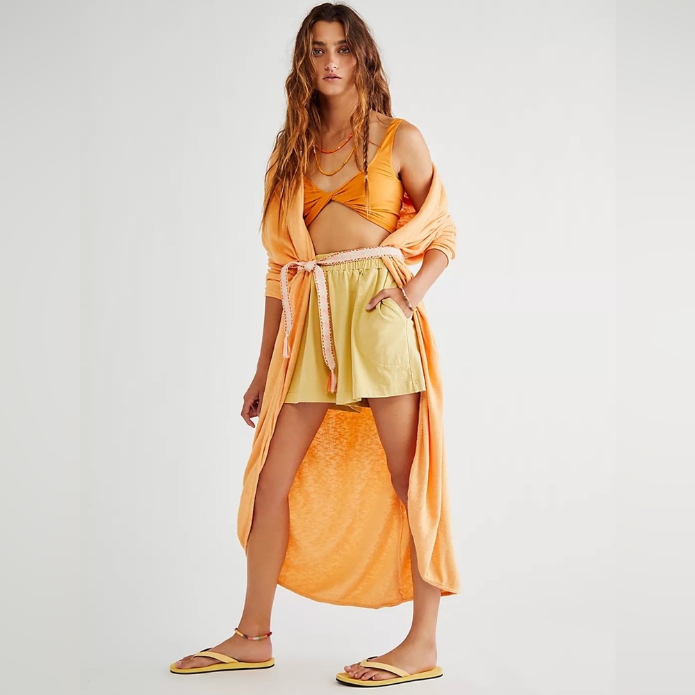 🔻🎉Host Pick🎉NWOT FP Beach Cuddle Up Longline Cardigan Orange Size XS-Small